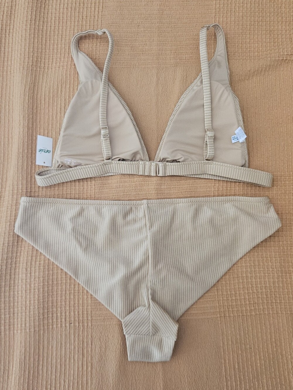 aerie sz M NWT Ribbed Gold Cheeky Bikini Medium NEW - Picture 10 of 10